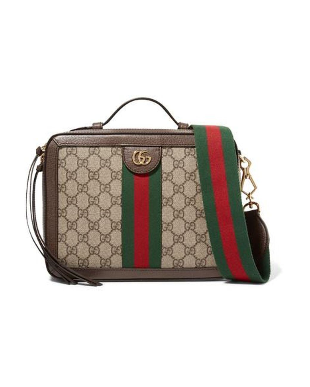 Gucci Ophidia Small Textured Leather-trimmed Printed Coated-canvas Camera  Bag in Brown | Lyst