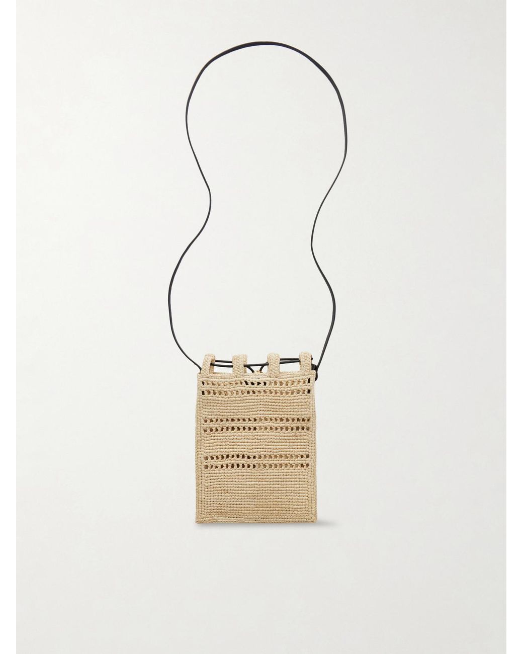 Loewe Natural Paula's Ibiza Leather-Trimmed Embroidered Raffia Shoulder Bag