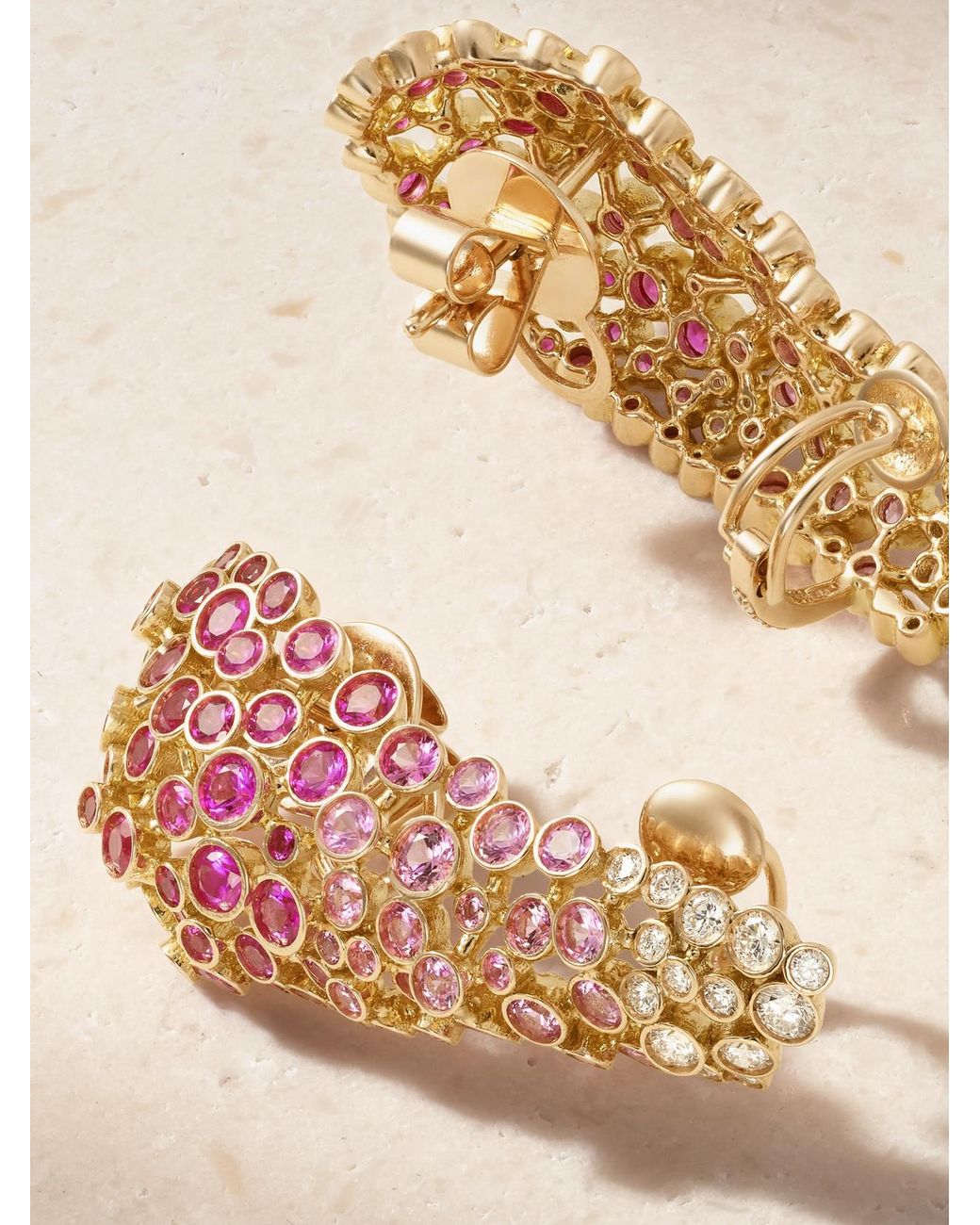 ANANYA Natural Chakra Icon 18-Karat Rose Diamond And Sapphire Earrings