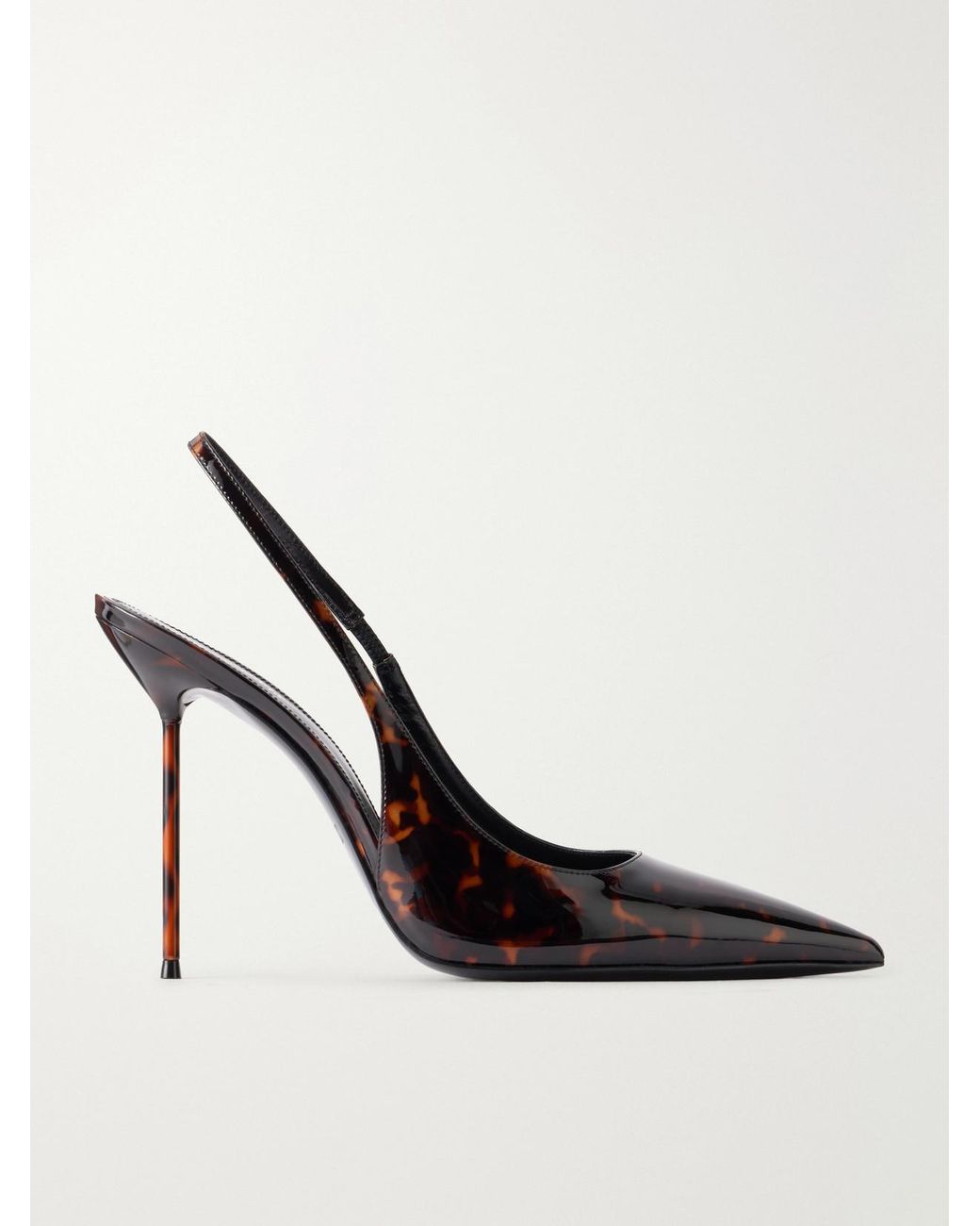 Paris Texas White Lidia 105 Patent-Leather Slingback Pumps