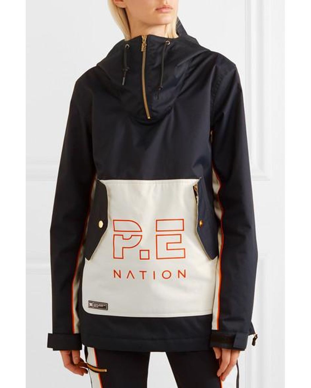 P.E Nation Dc Skyline Hooded Printed Ski Jacket in Black Lyst