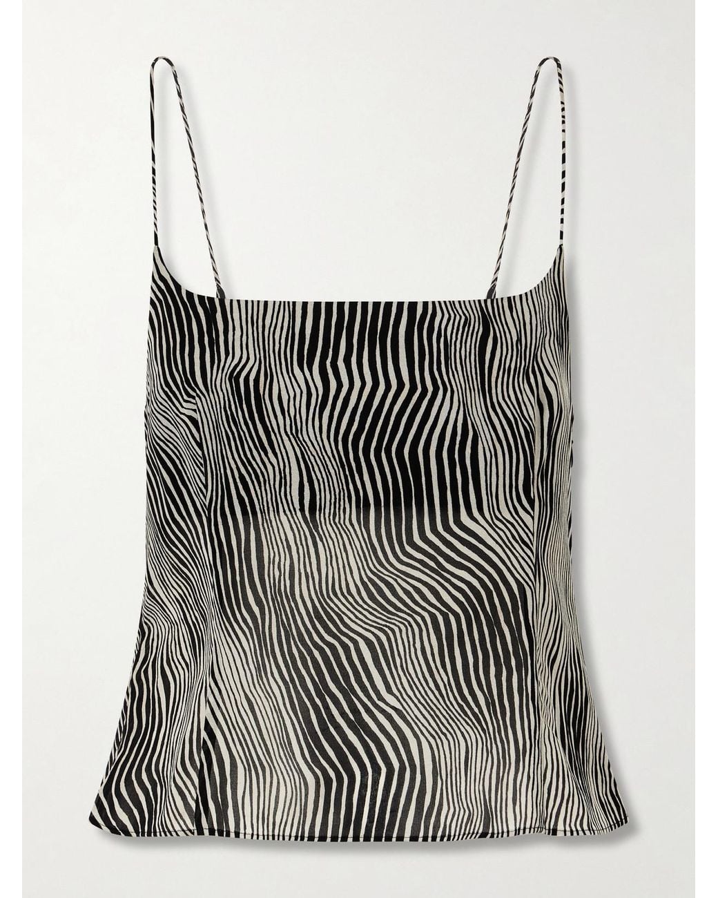 St. Agni Brown Savannah Zebra-Print Silk-Blend Cami