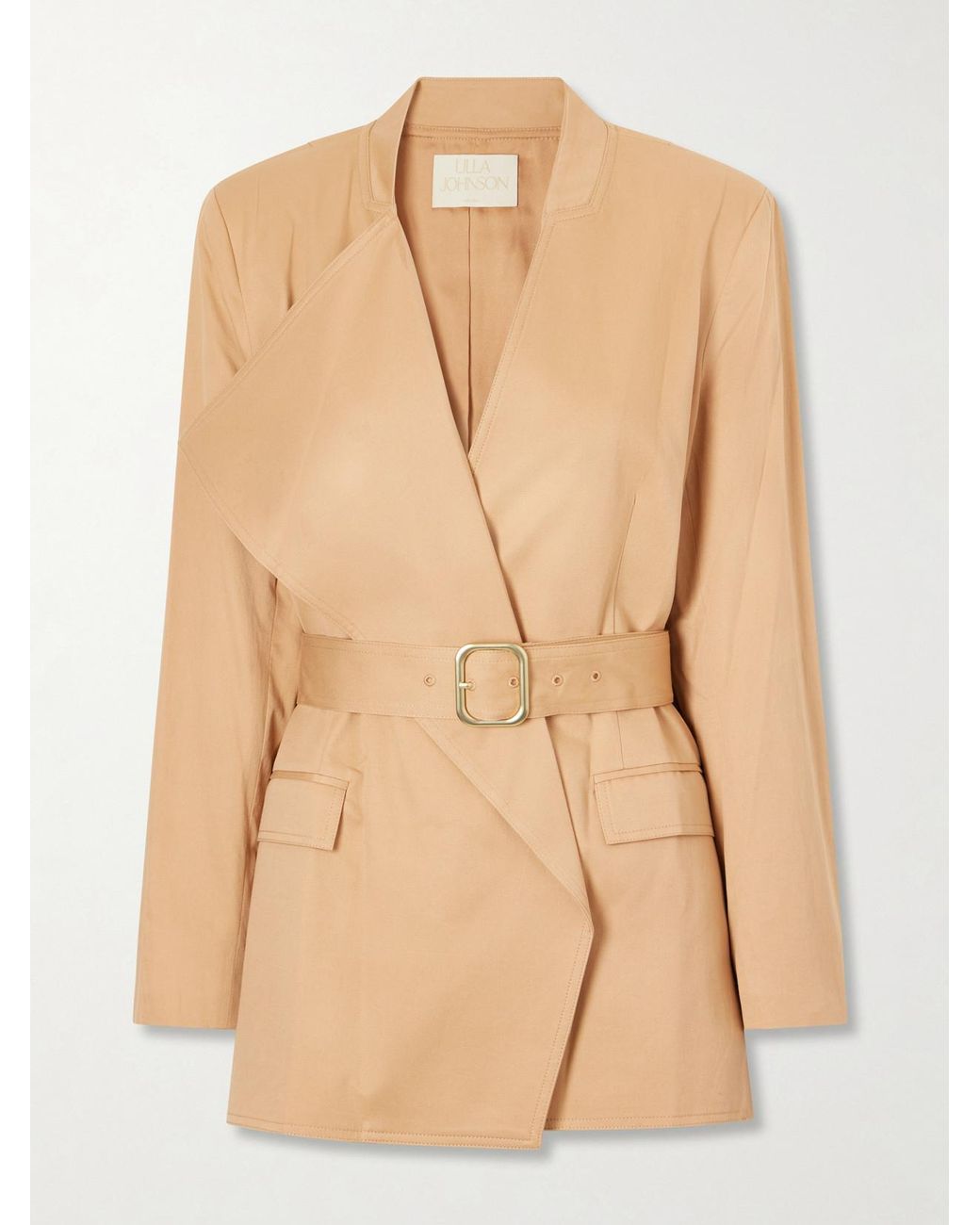 Ulla Johnson Natural Zehra Belted Cotton Blazer