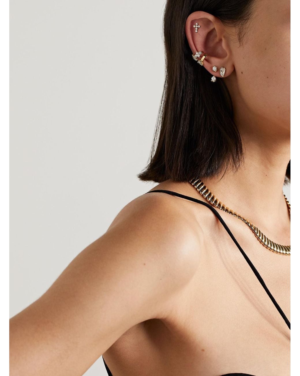 Anita Ko Natural Small 18-Karat Diamond Earrings