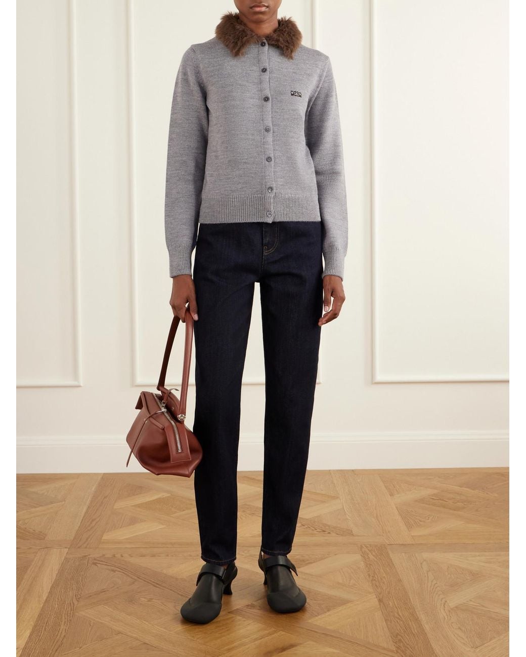 Loewe Red Whisker Leather Shoulder Bag