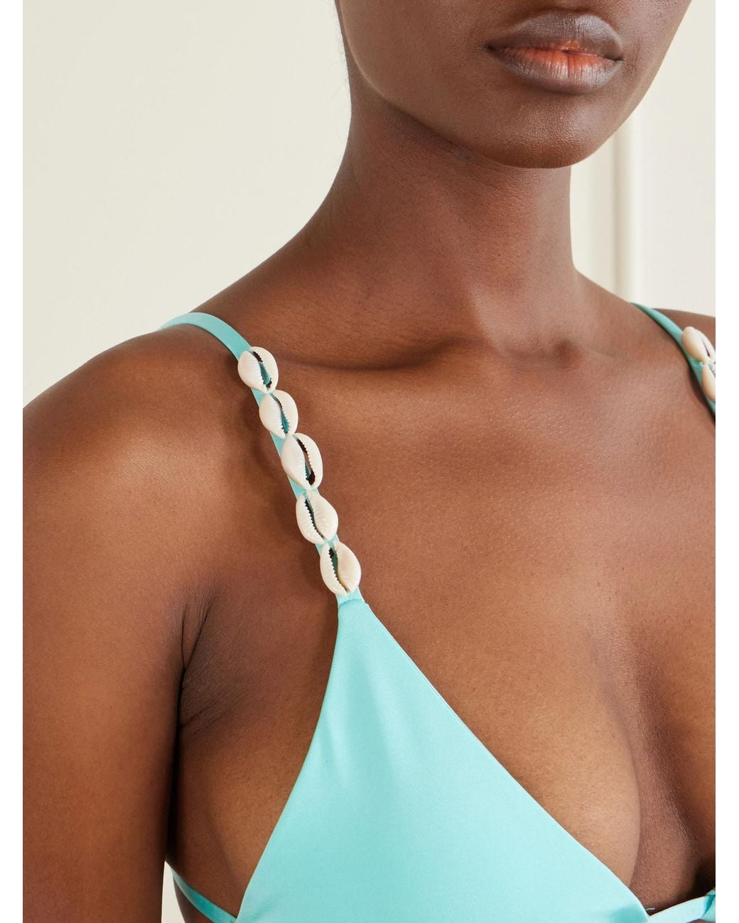 SARA CRISTINA Blue Cowries Embellished Bikini