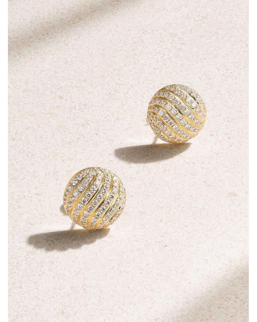 David Yurman Natural Sculpted Cable 18-Karat Diamond Earrings