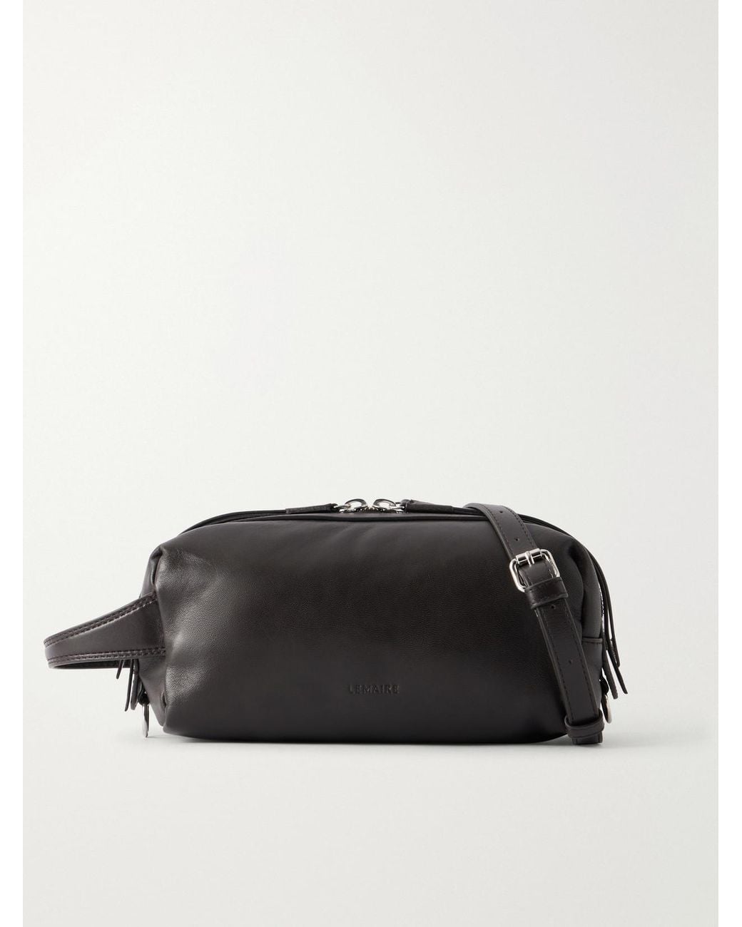 Lemaire Black Care Small Leather Shoulder Bag