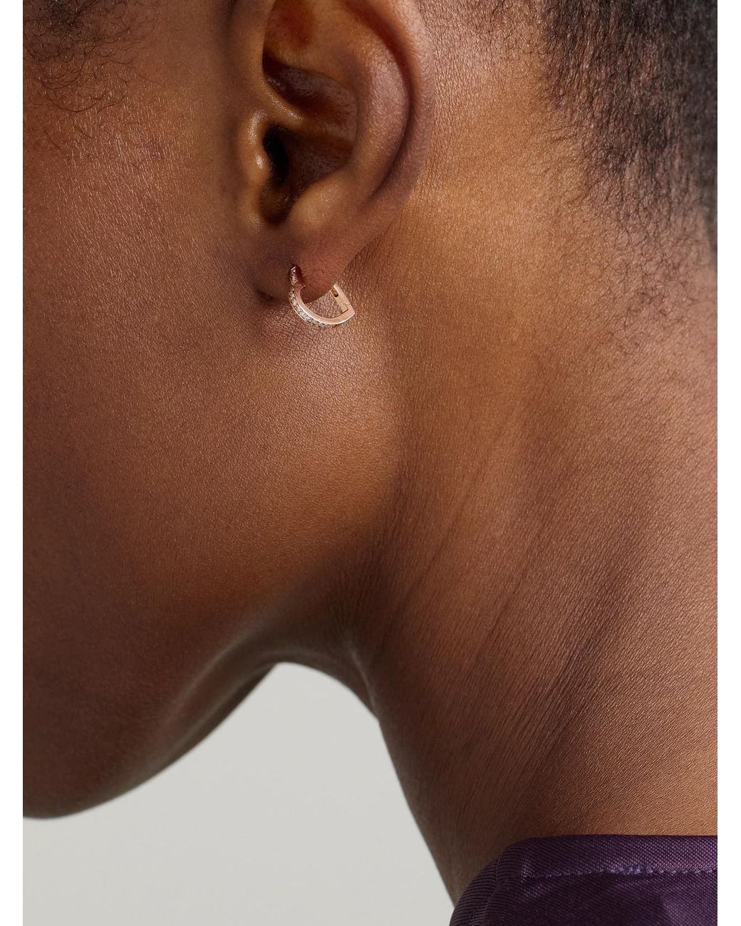 Repossi Natural Antifer Heart Small 18-Karat Rose Diamond Single Earring