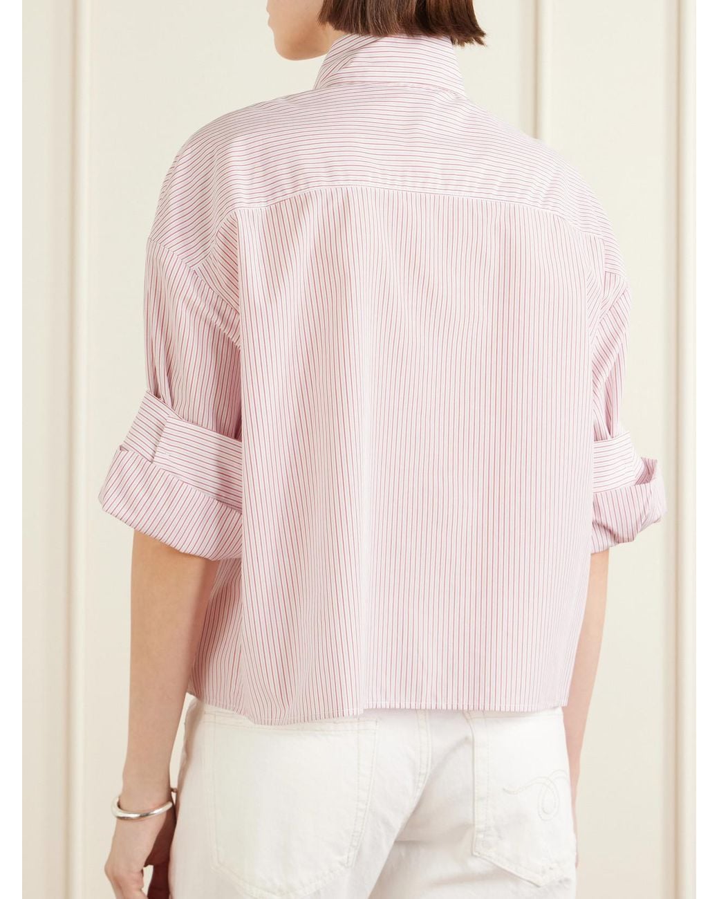 Twp Pink Tie One On Striped Cotton-Poplin Shirt