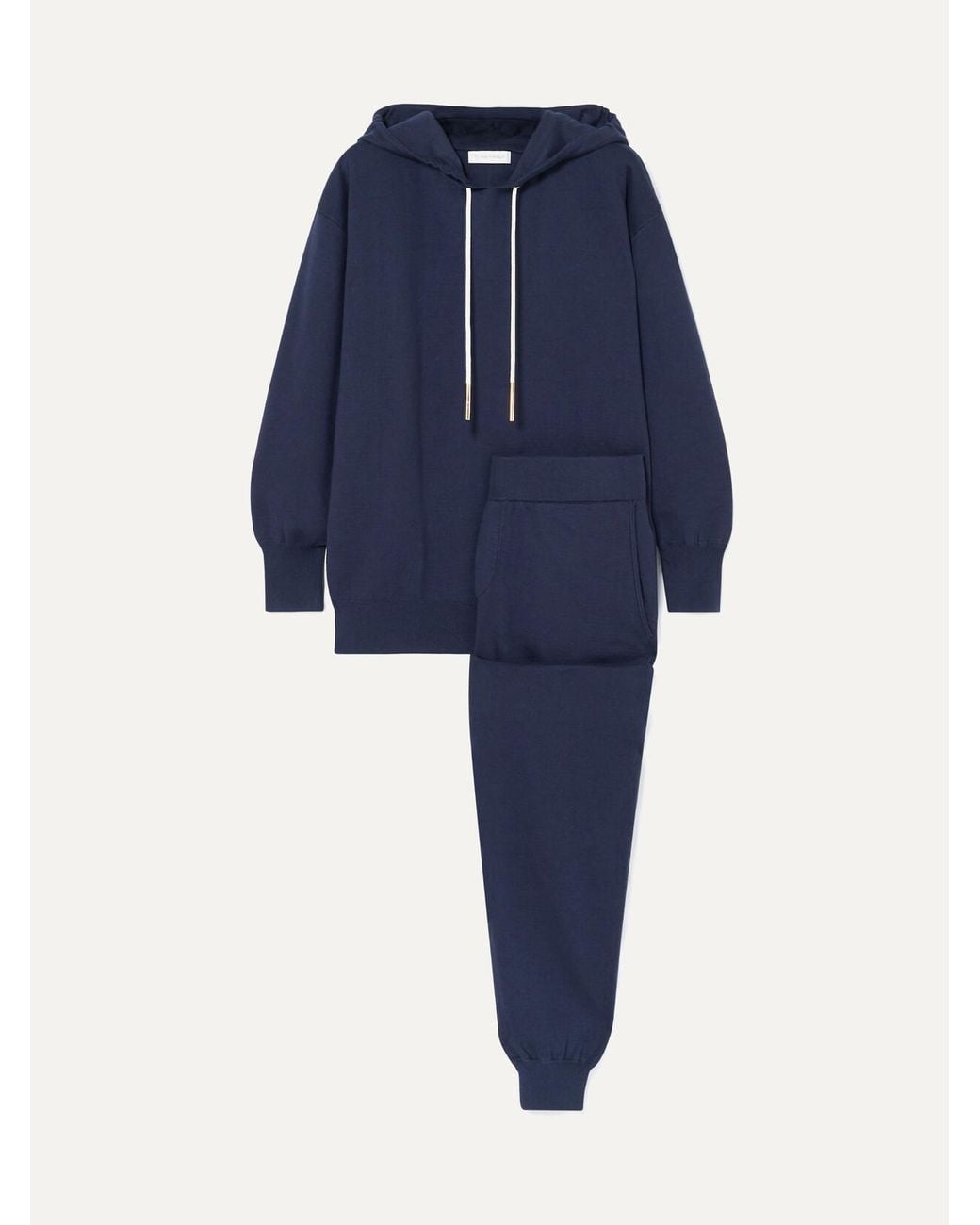 Olivia Von Halle Blue Gia Paris Silk And Cashmere-Blend Hoodie And Track Pants Set