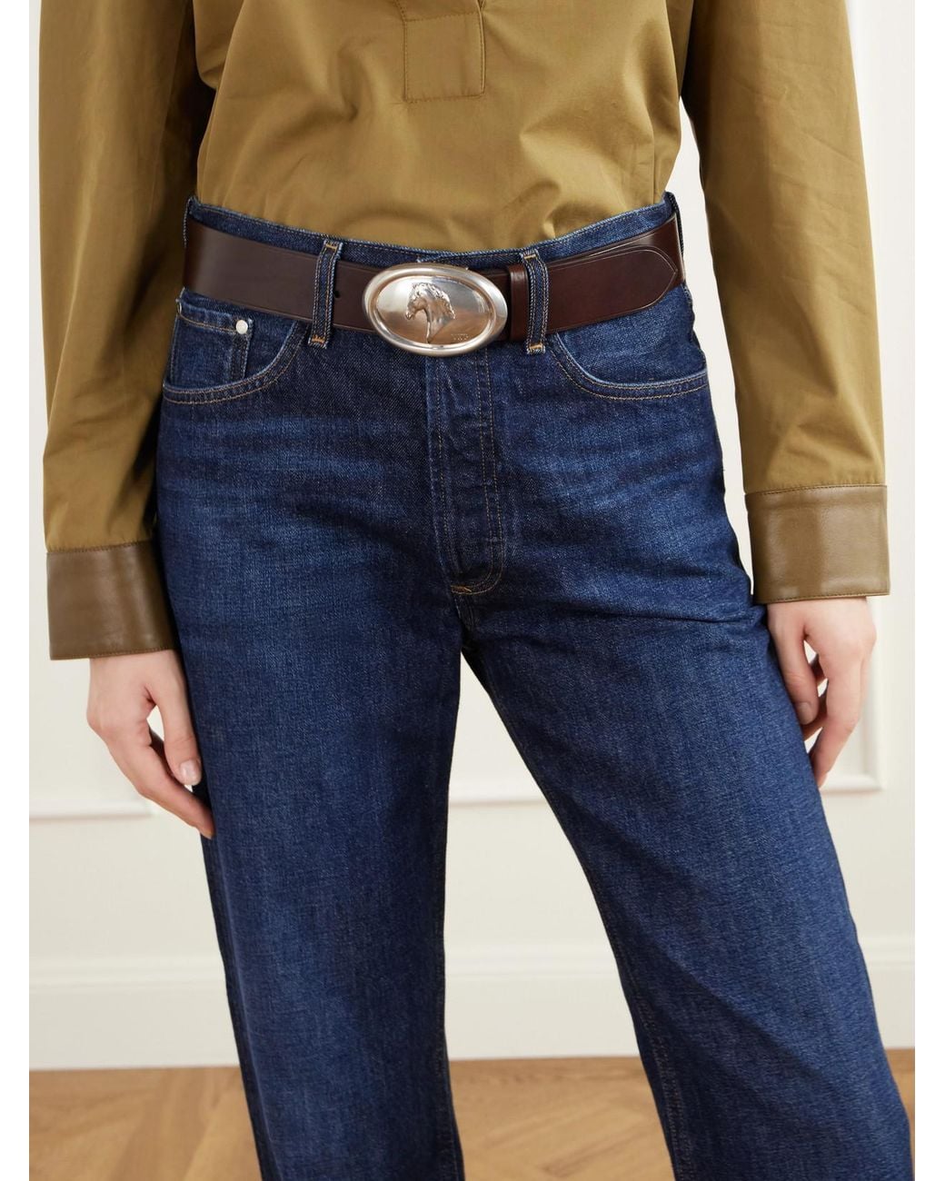 Twp Metallic Buckle Bunny Leather Belt