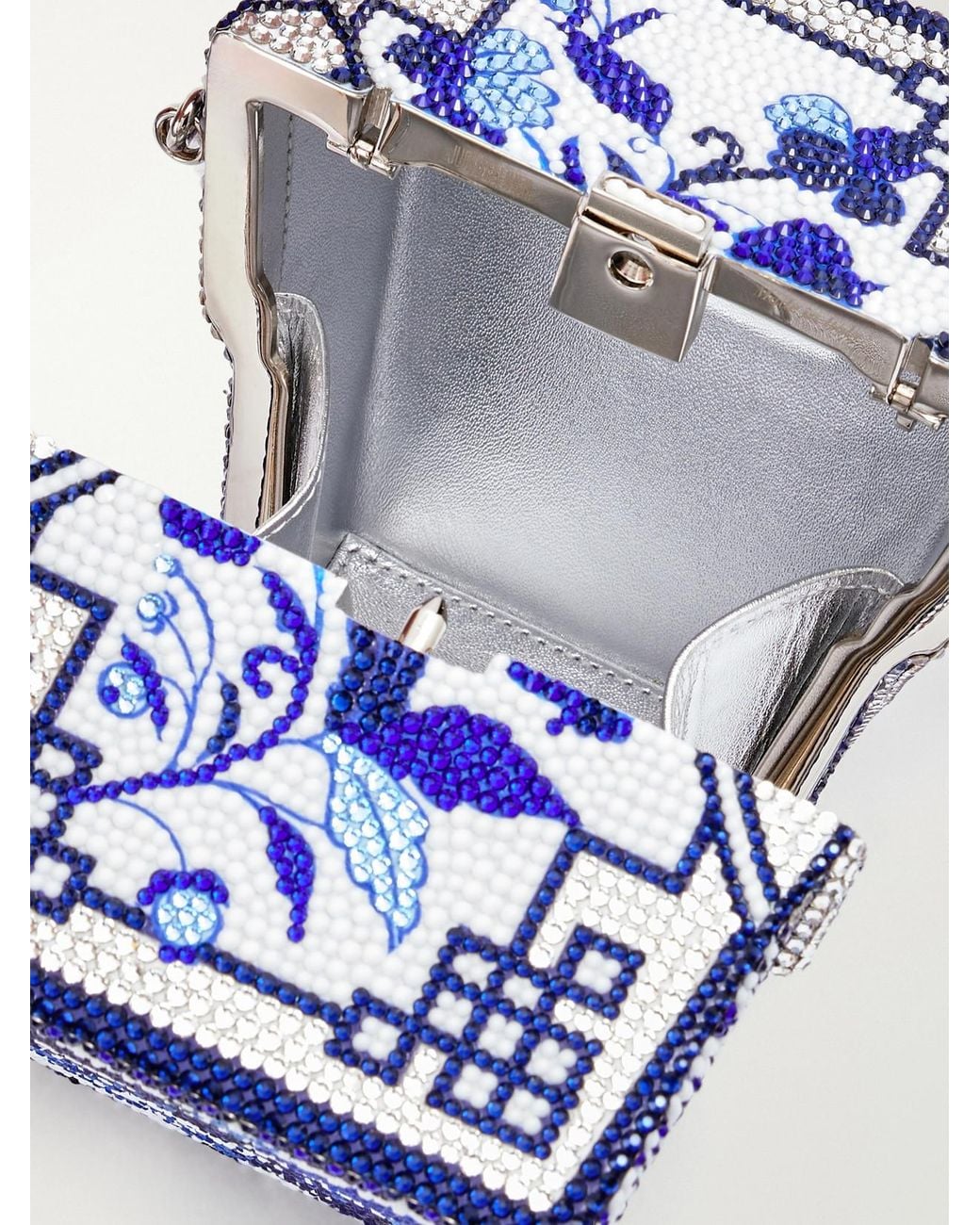 Judith Leiber Blue Dragon Take Away Box Crystal-Embellished-Tone Clutch