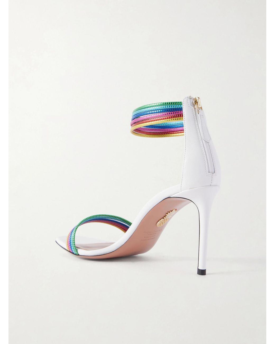 Aquazzura Sway 85 Metallic Sandals