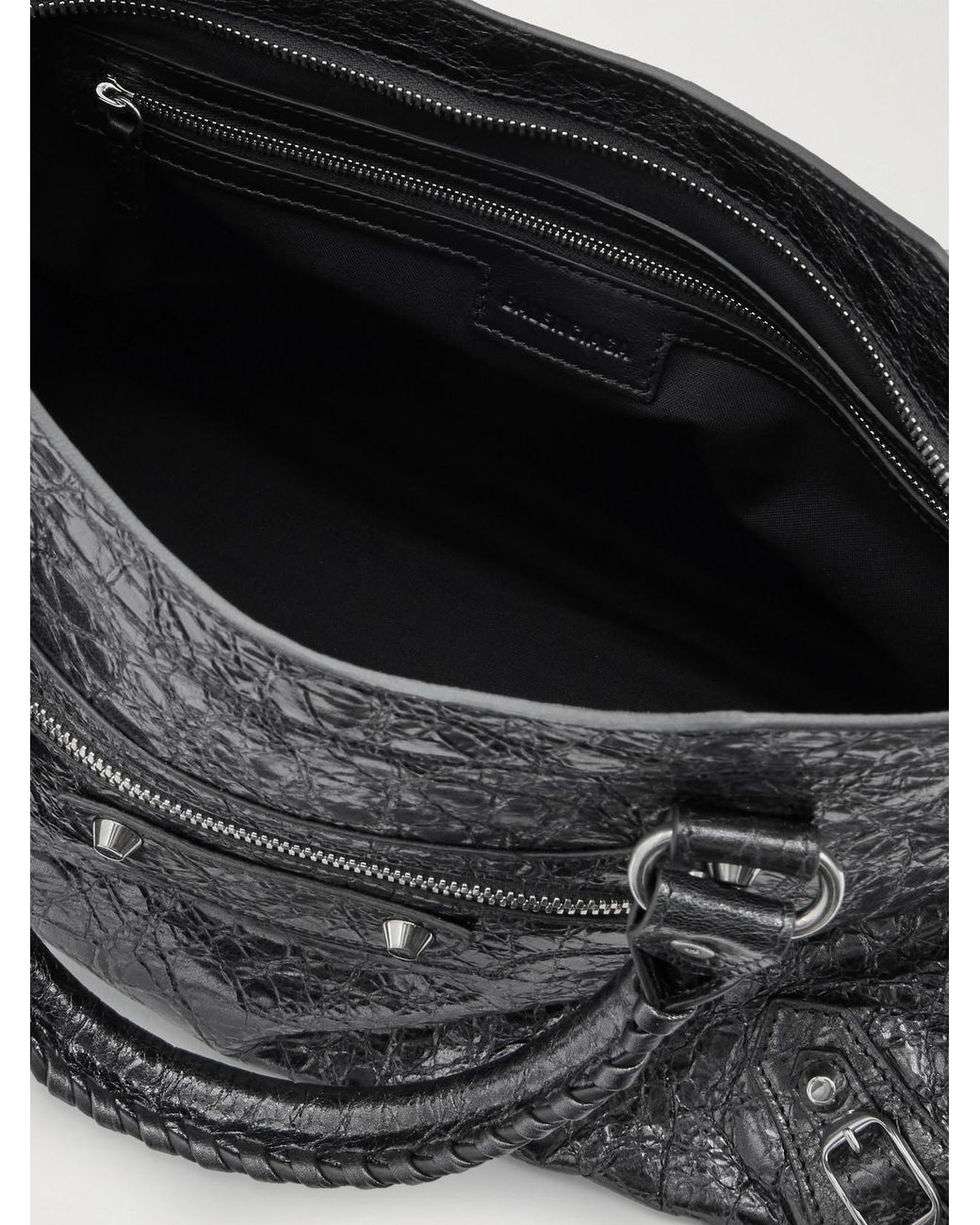 Balenciaga Black Le City Medium Textured-Leather Tote