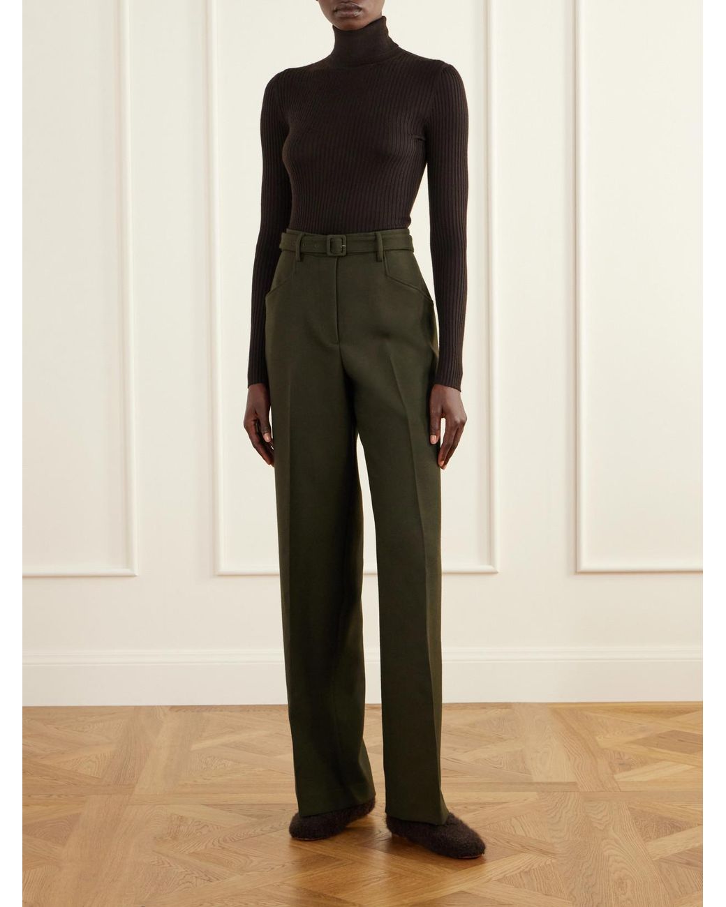 Gabriela Hearst Black Peppe Ribbed Cashmere-Blend Sweater