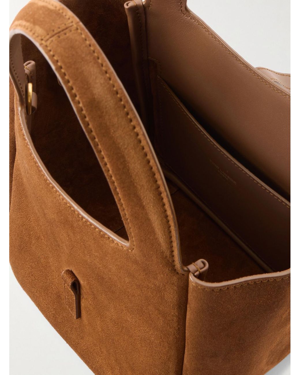 Saint Laurent Brown Le 5 À 7 Baby Bea Suede Top-Handle Bag