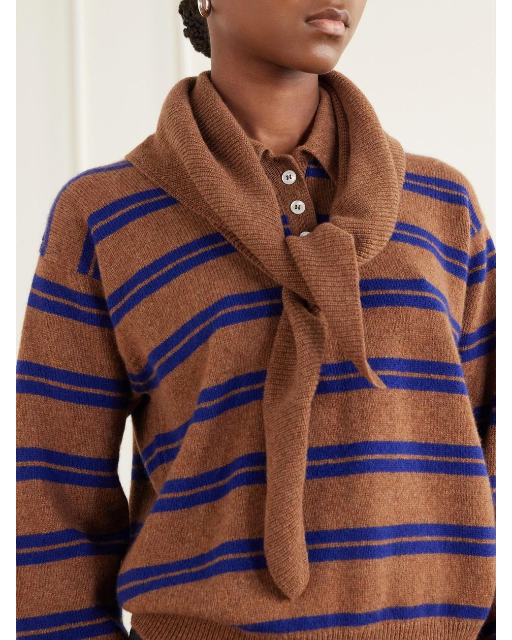 &Daughter Brown Fionn Ribbed Cashmere Scarf