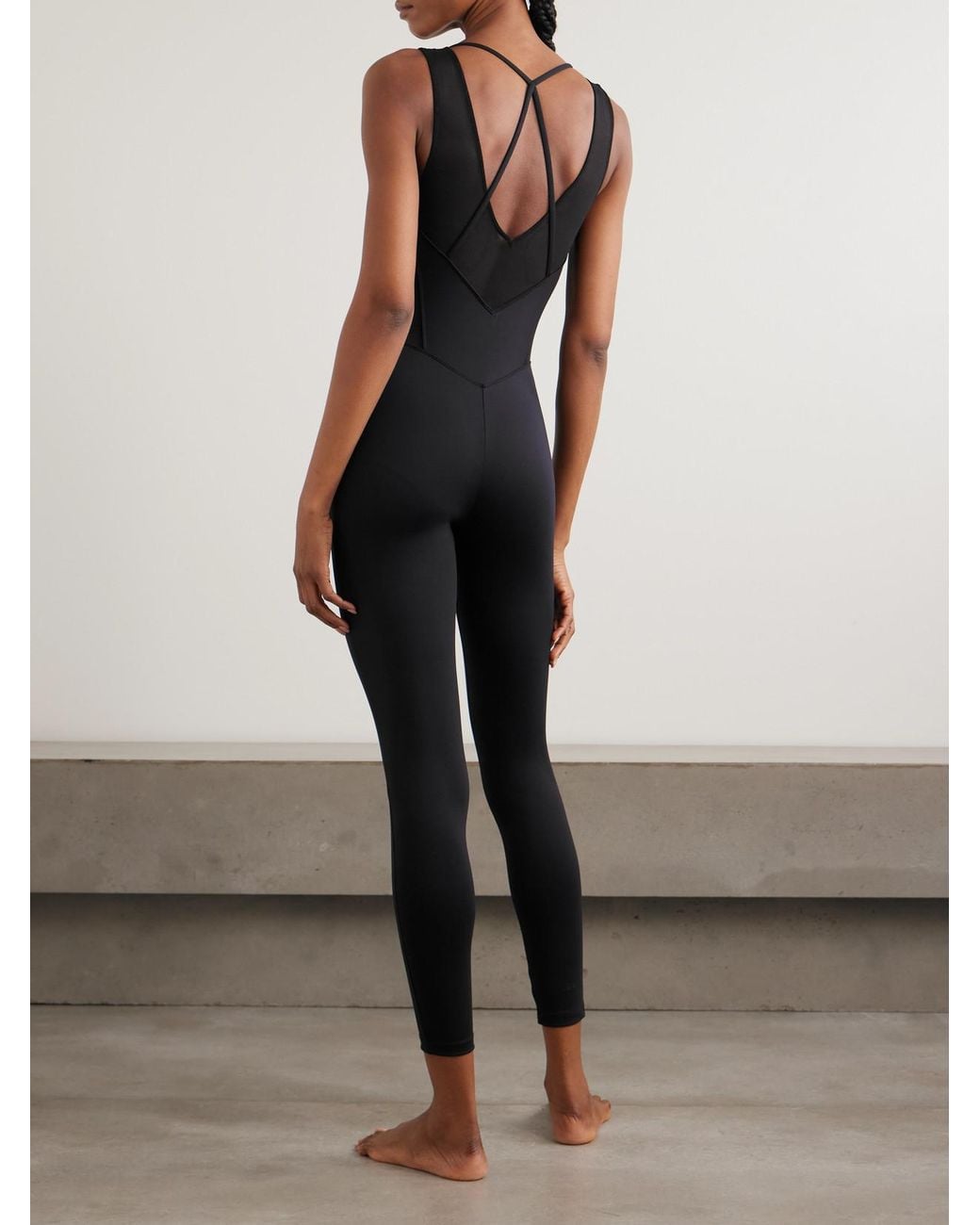 Eres Black Devi Tulle-Trimmed Stretch-Jersey Jumpsuit