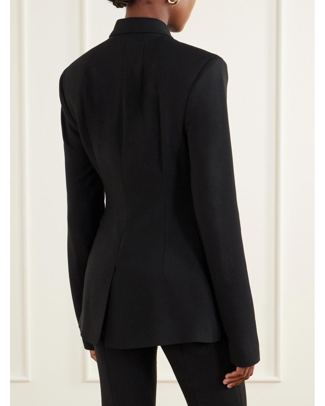 TOVE Black Hero Double-Breasted Crepe Blazer