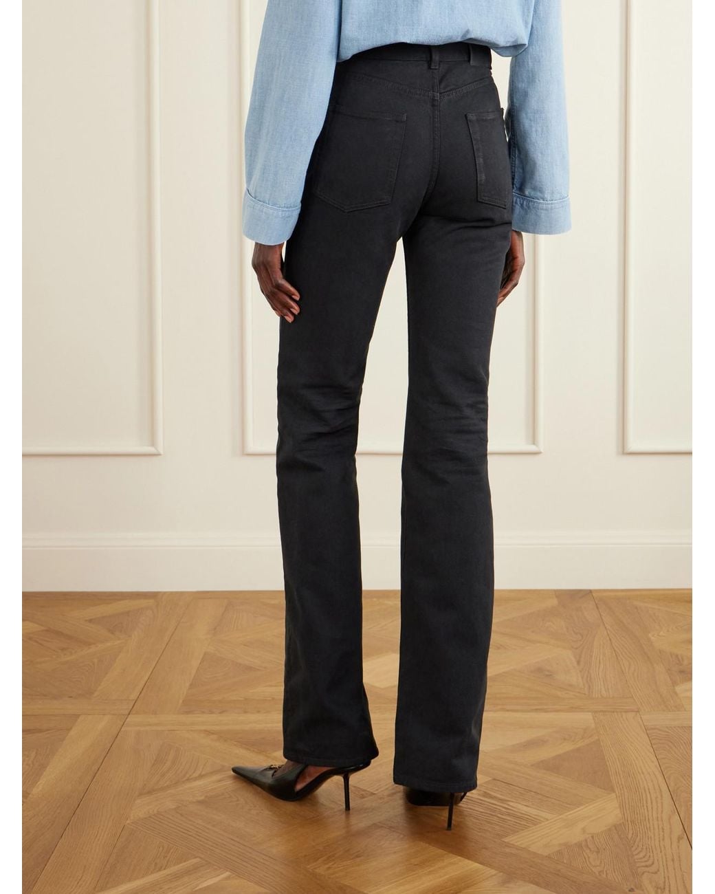 Saint Laurent Blue 70's High-Rise Straight-Leg Jeans