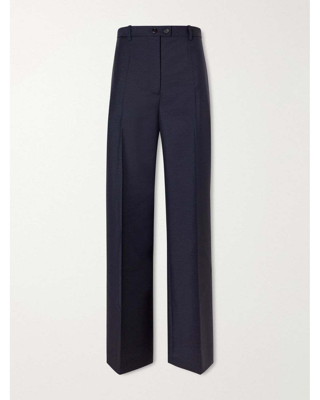 Jil Sander Blue Wool And Mohair-Blend Canvas Wide-Leg Pants