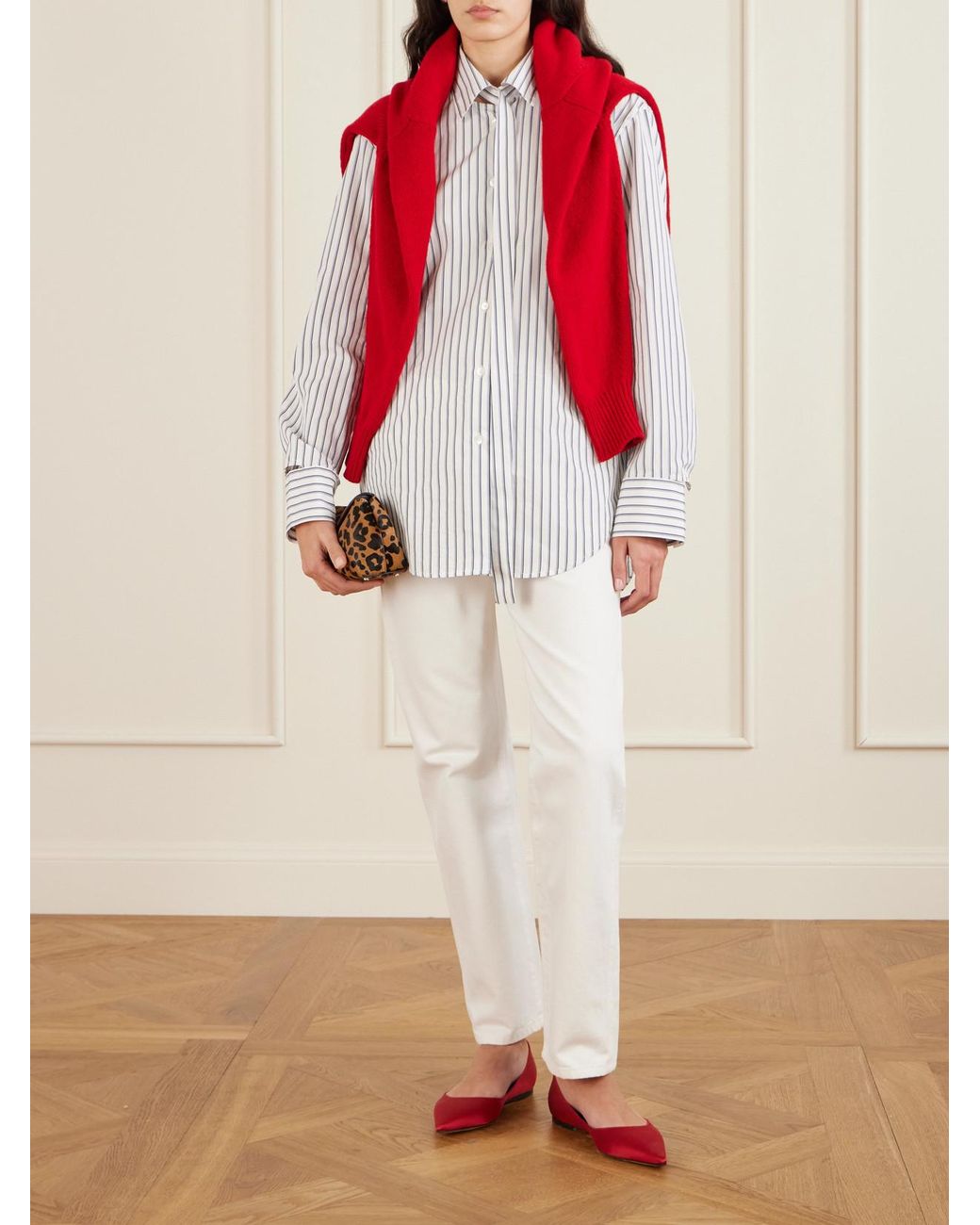 Jimmy Choo Red Love Satin Flats