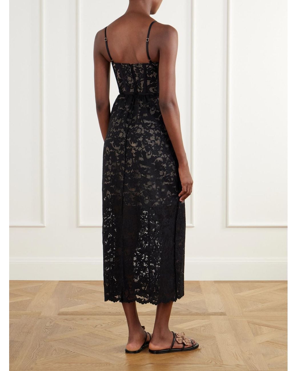 Zimmermann Black Lace Midi Skirt