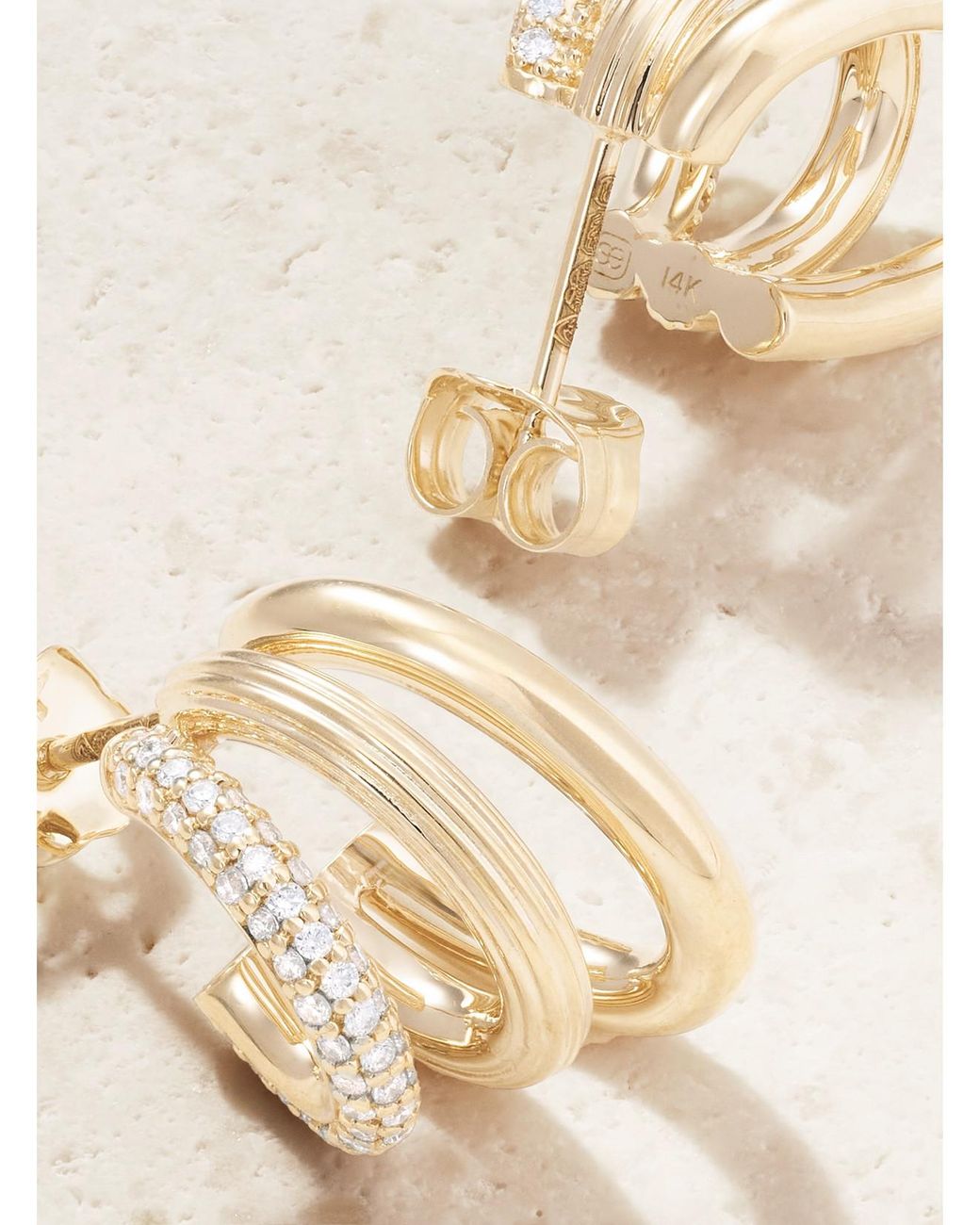 Sydney Evan Natural 14-Karat Diamond Hoop Earrings