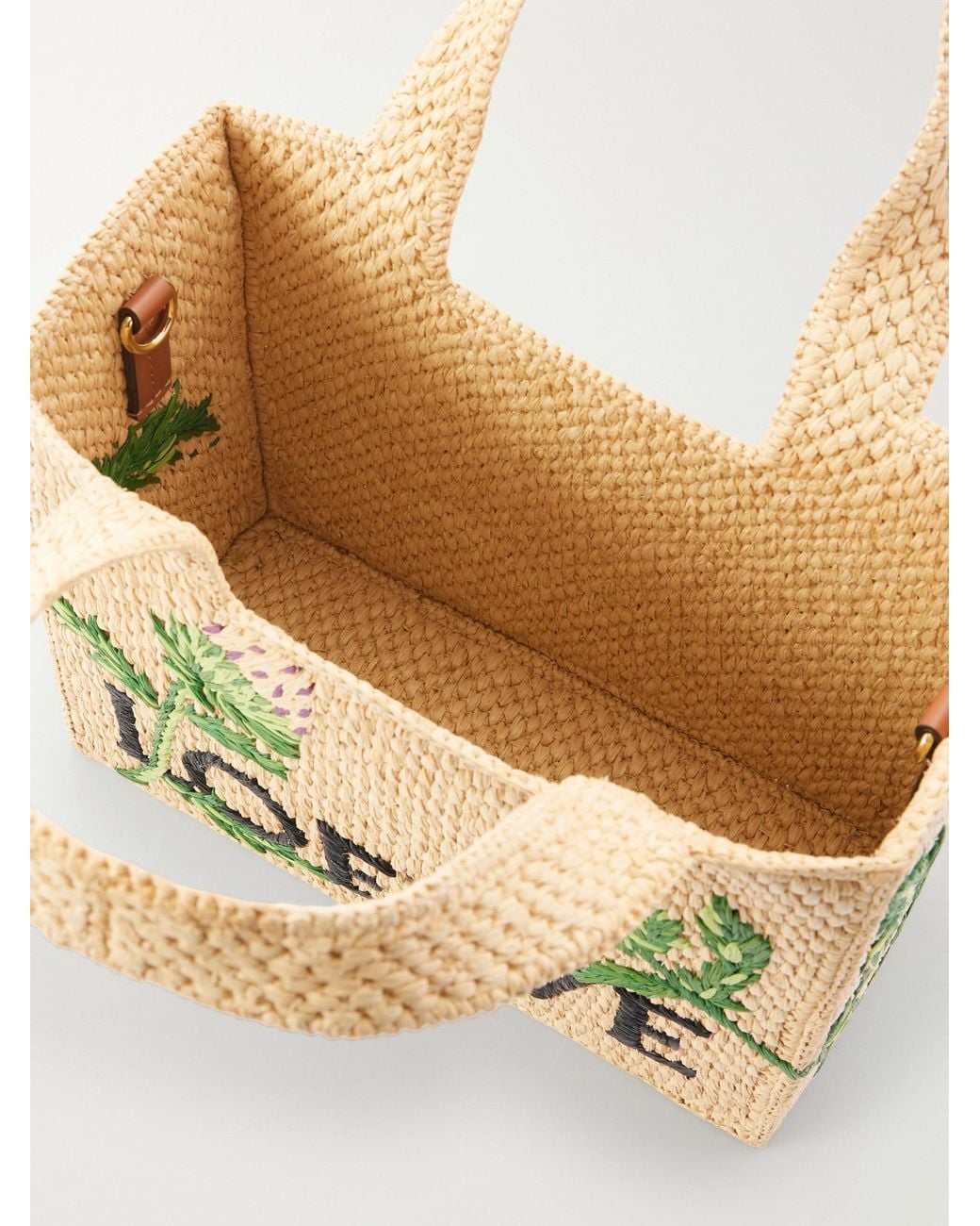 Loewe Natural Paula's Ibiza Small Embroidered Raffia Tote