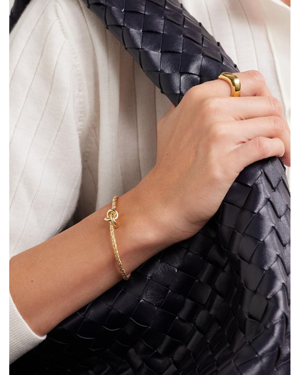 Bottega Veneta Natural Plated Bracelet