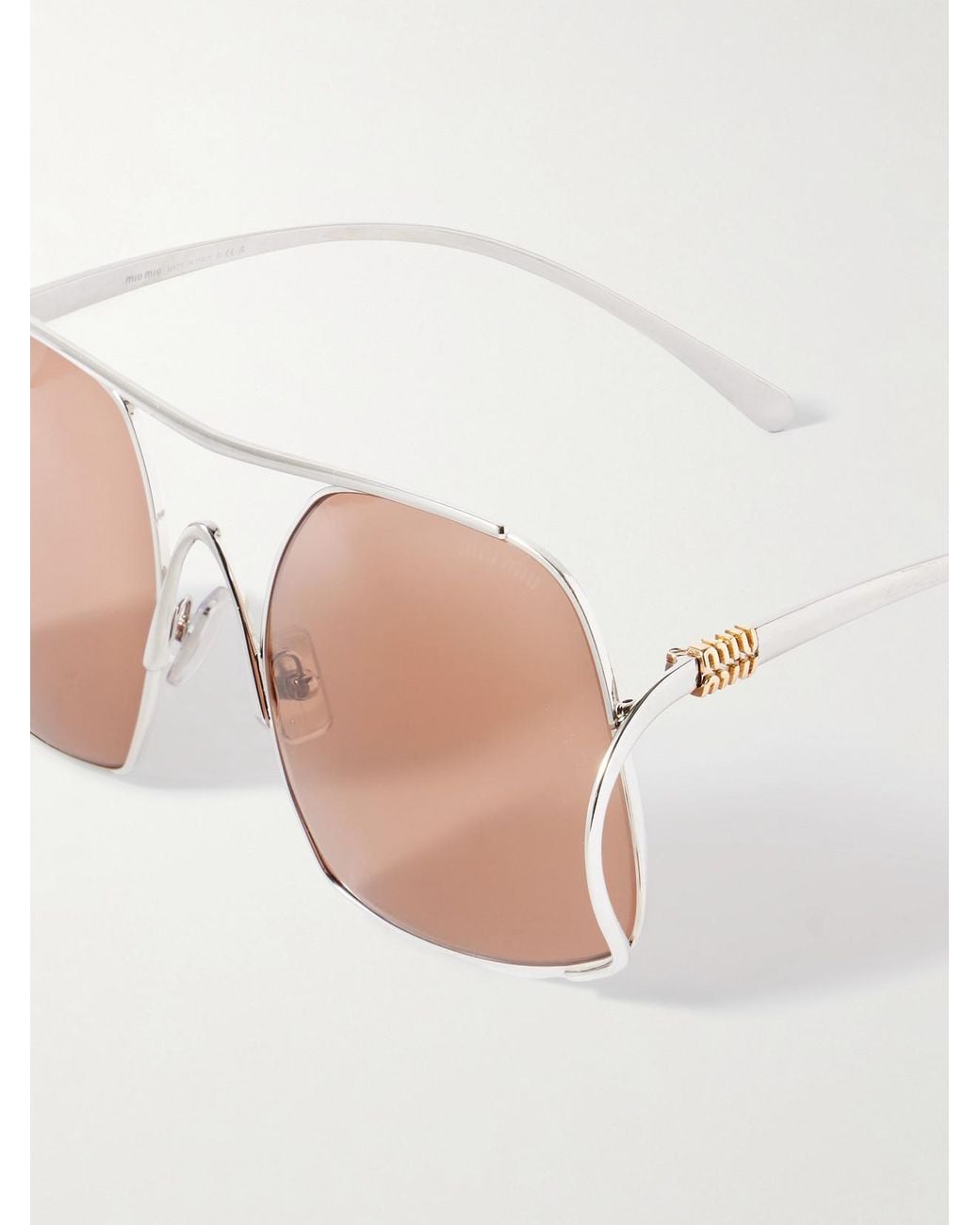 Miu Miu Pink Square-Frame-Tone Sunglasses