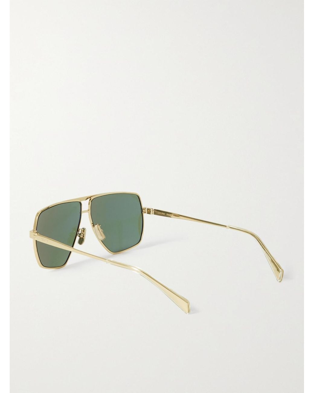 Céline Green Oversized Aviator-Style-Tone Sunglasses