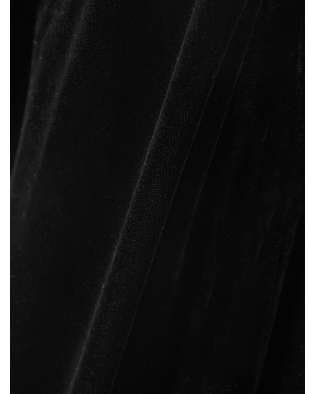 Alaïa Black Layered Stretch-Velvet Straight-Leg Pants