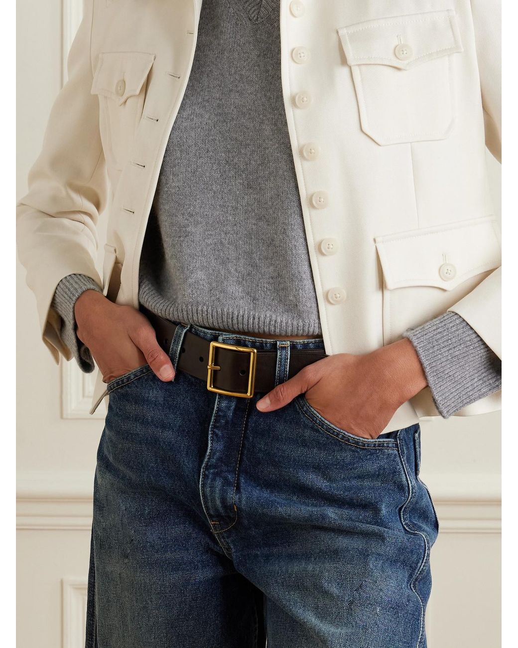 Nili Lotan Black Marcela Leather Belt