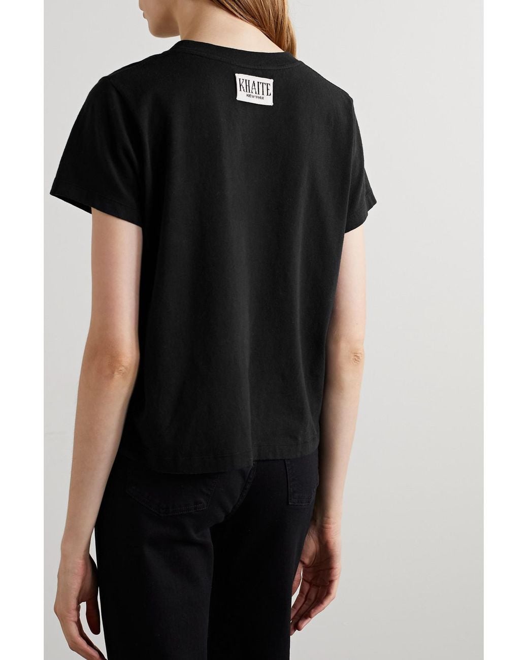 Khaite Black Emmylou Cotton-Jersey T-Shirt
