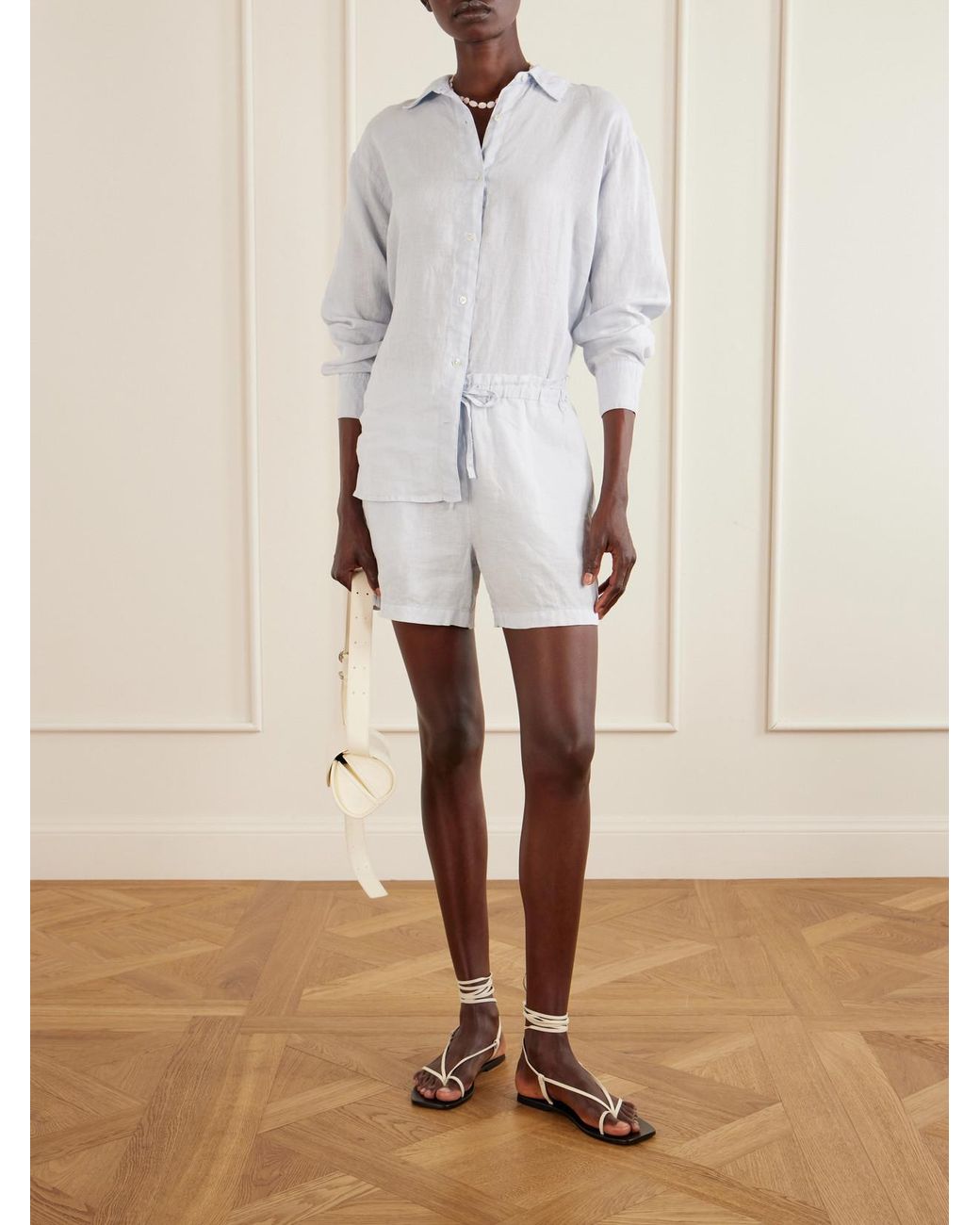 James Perse White Linen-Canvas Shirt