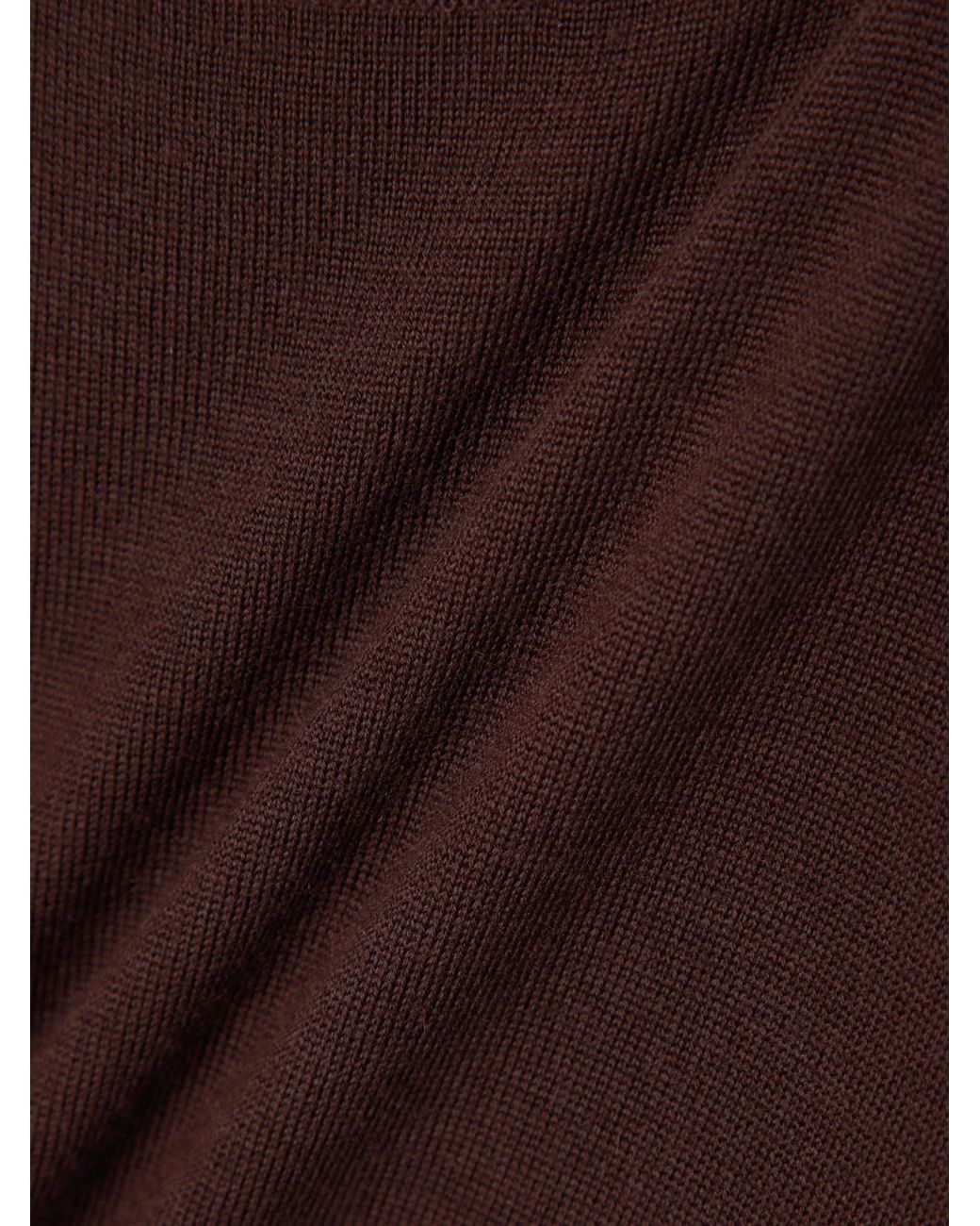 Saint Laurent Brown Cropped Wool T-Shirt