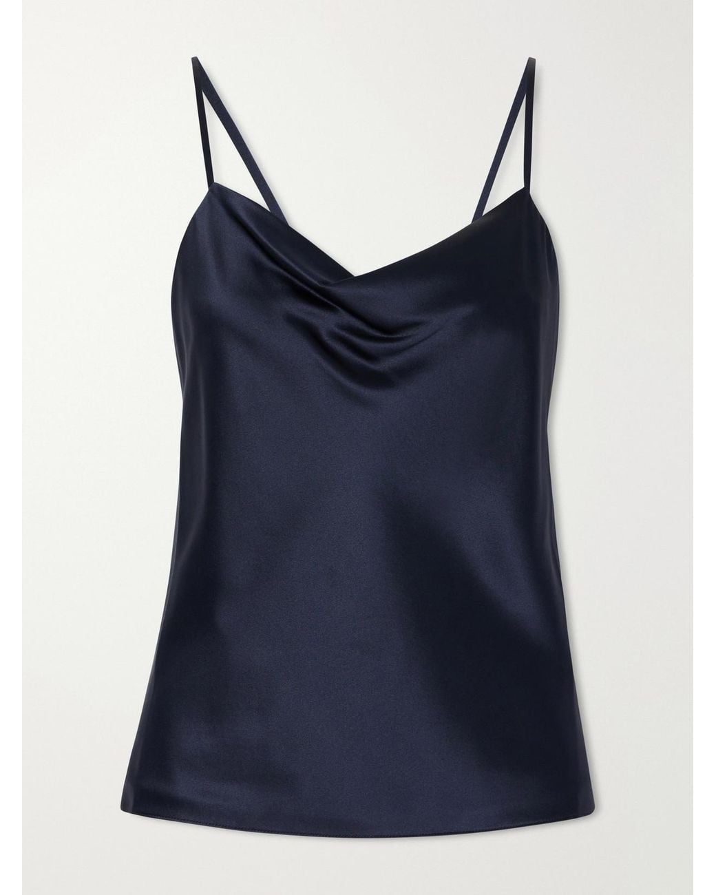 Twp Blue Sari Silk-Satin Cami