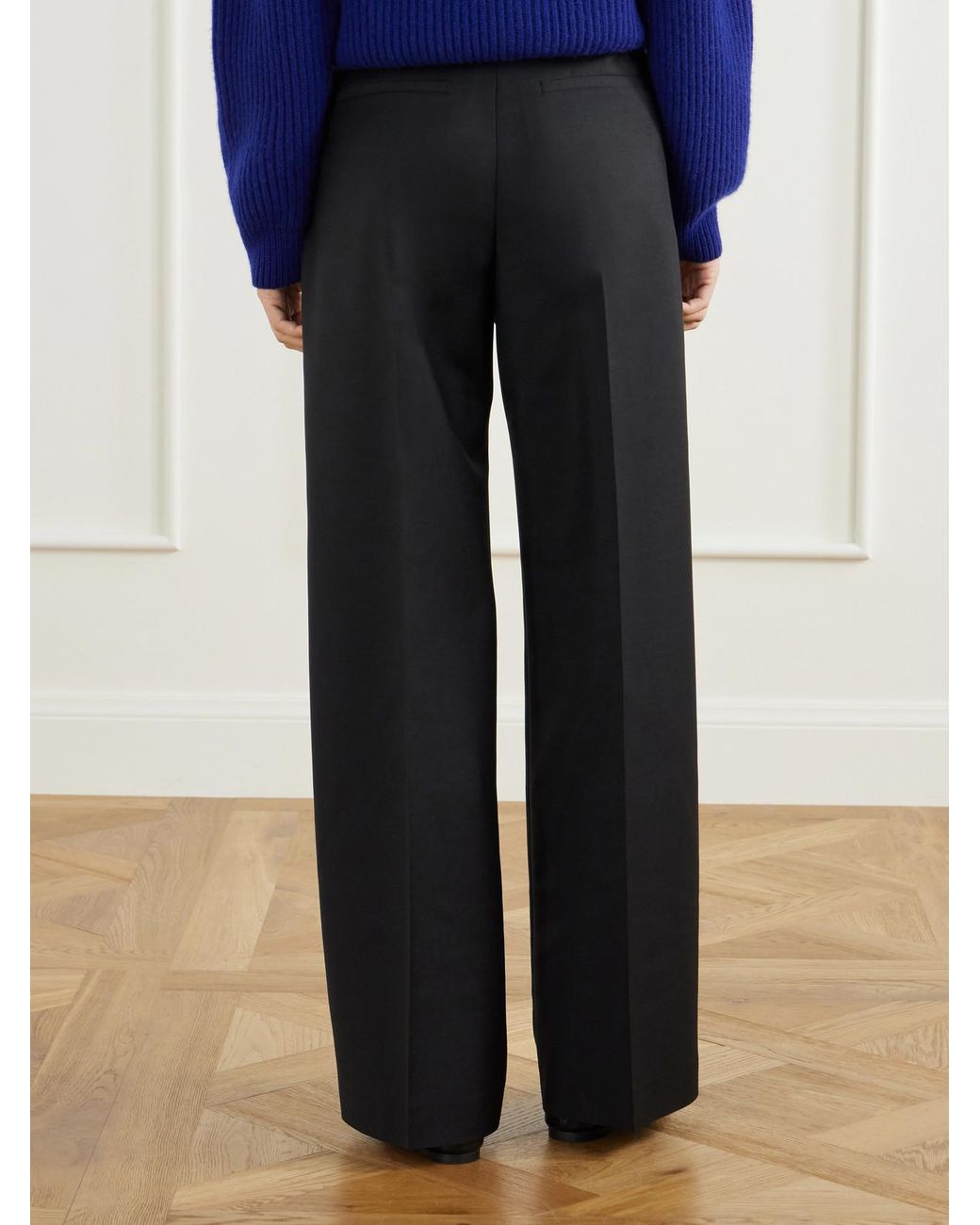 Jil Sander Blue Wool And Mohair-Blend Canvas Wide-Leg Pants