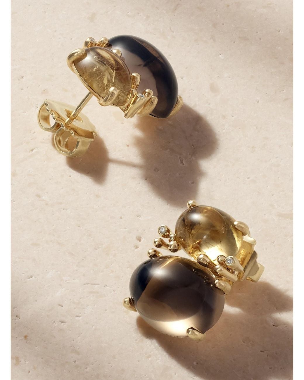 Ole Lynggaard Copenhagen Natural Boho 18-Karat, Quartz, Tourmaline And Diamond Earrings
