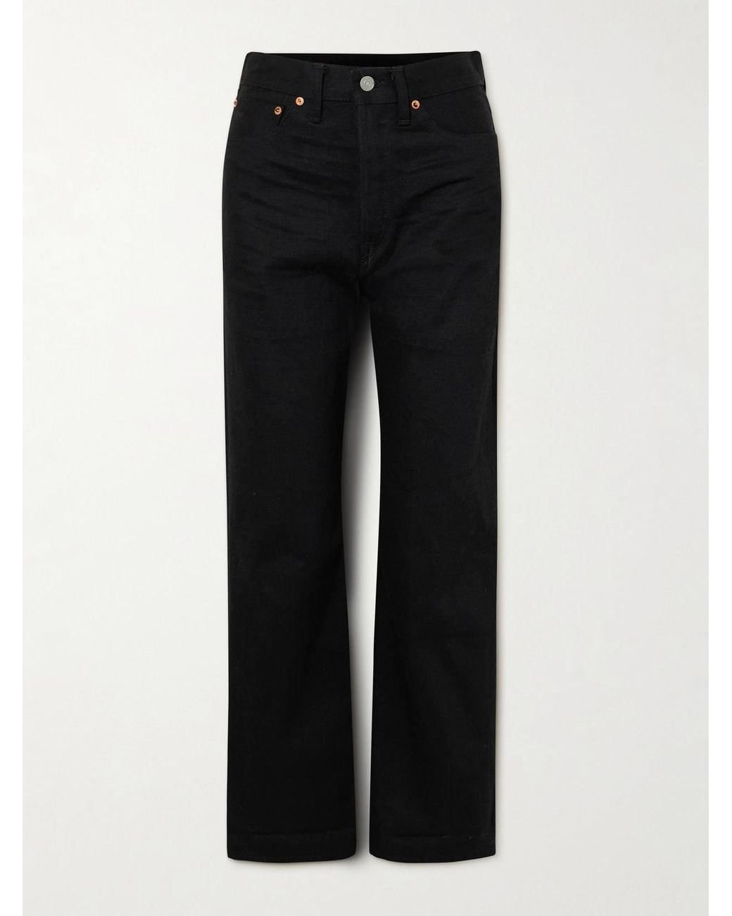 RRL Black High-Rise Wide-Leg Jeans