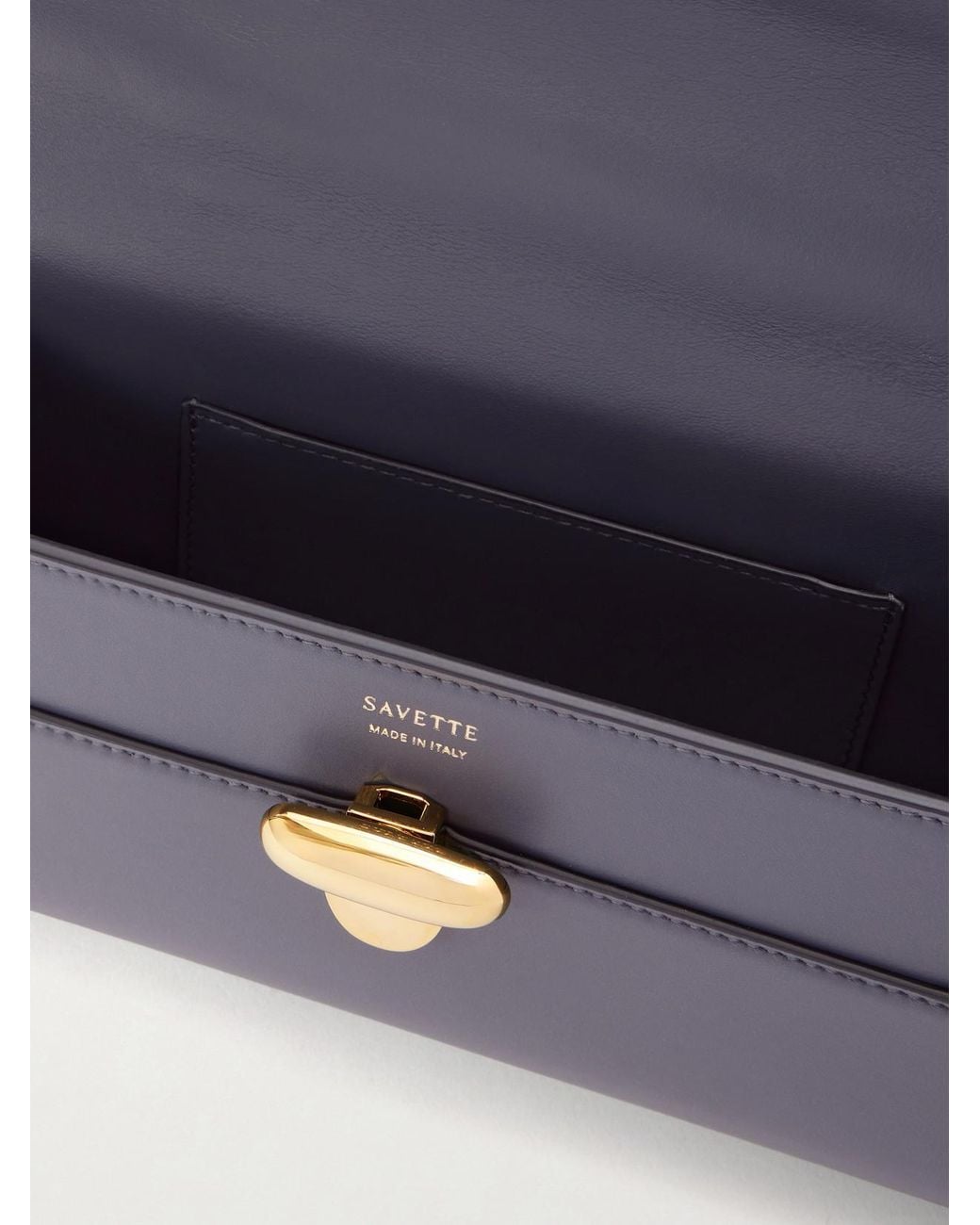 SAVETTE Blue Slim Symmetry Leather Top-Handle Bag