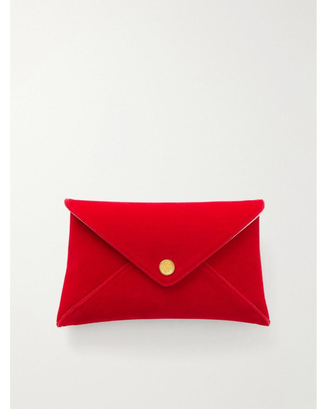 Altuzarra Red Envelope Velvet Clutch