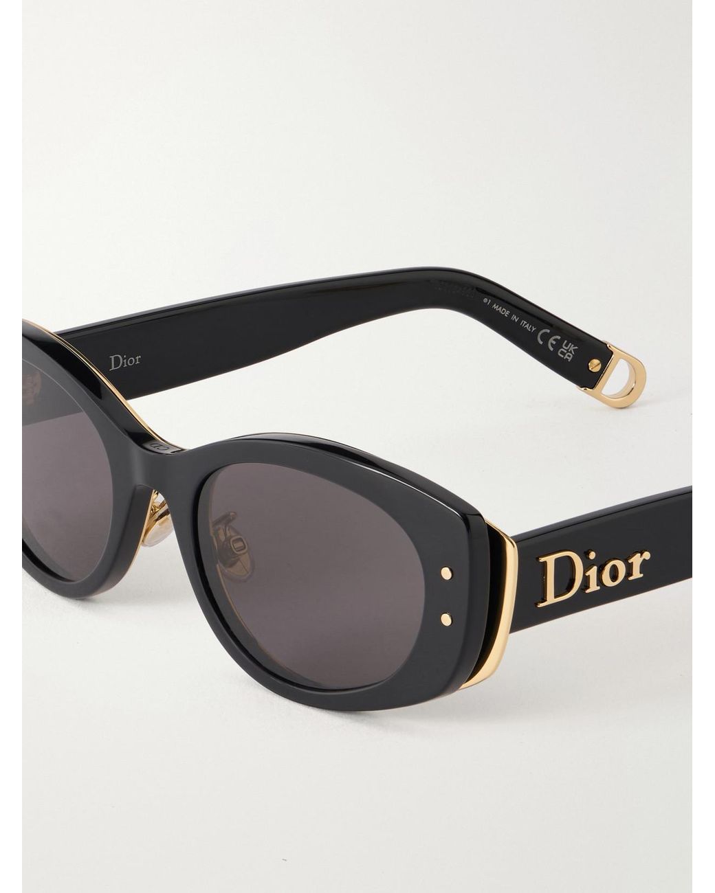 Dior Black New Dior R1U Oval-Frame Acetate Sunglasses