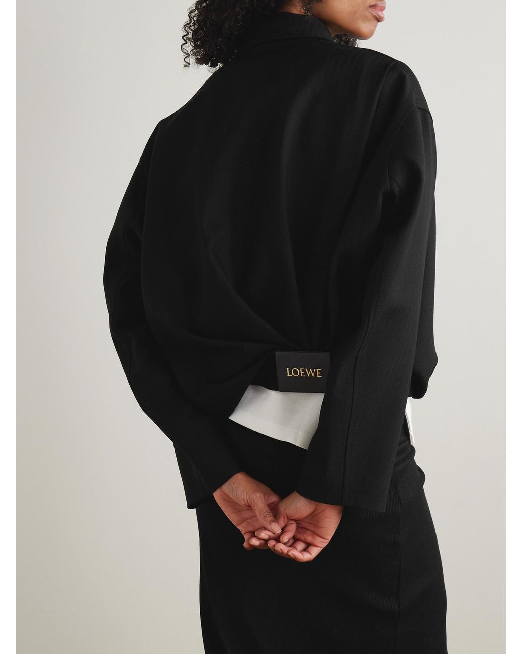 Loewe Black Herringbone Wool Jacket