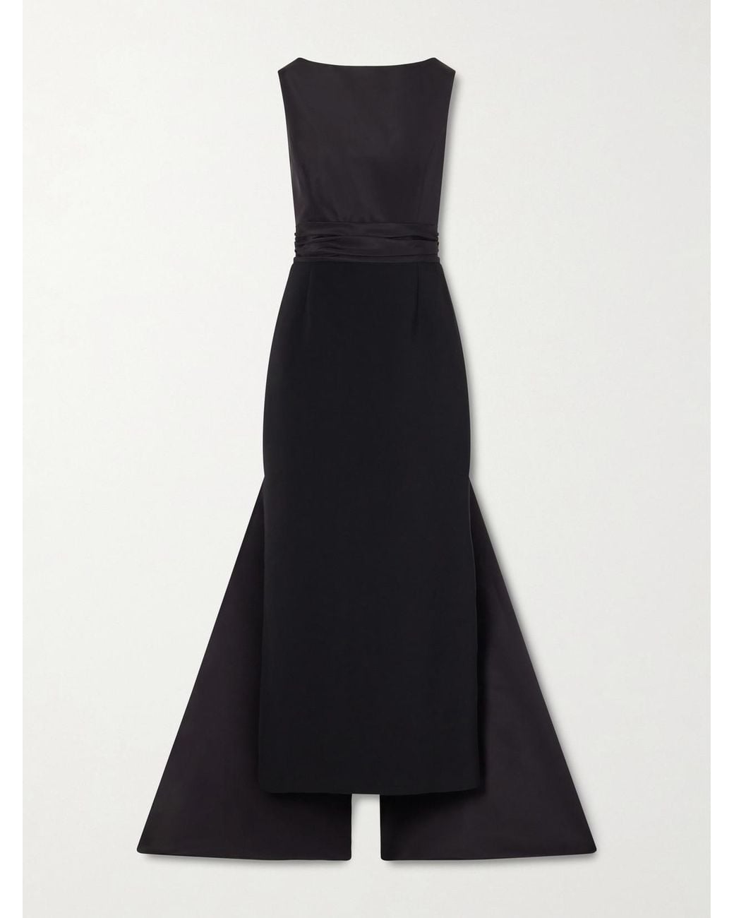Carolina Herrera Blue Bow-Detailed Faille Gown
