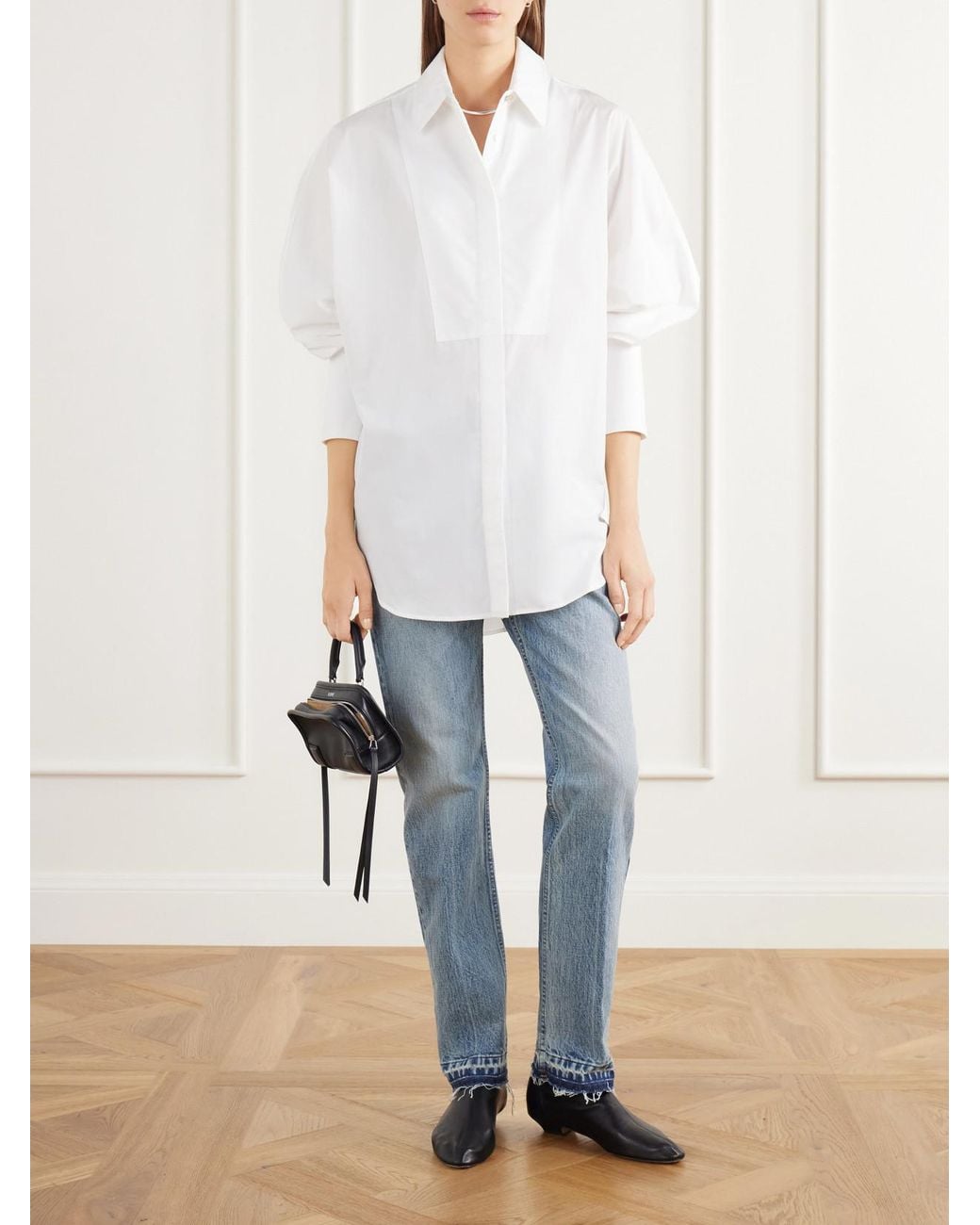RÙADH White The Dover Tux Organic Cotton-Poplin Shirt