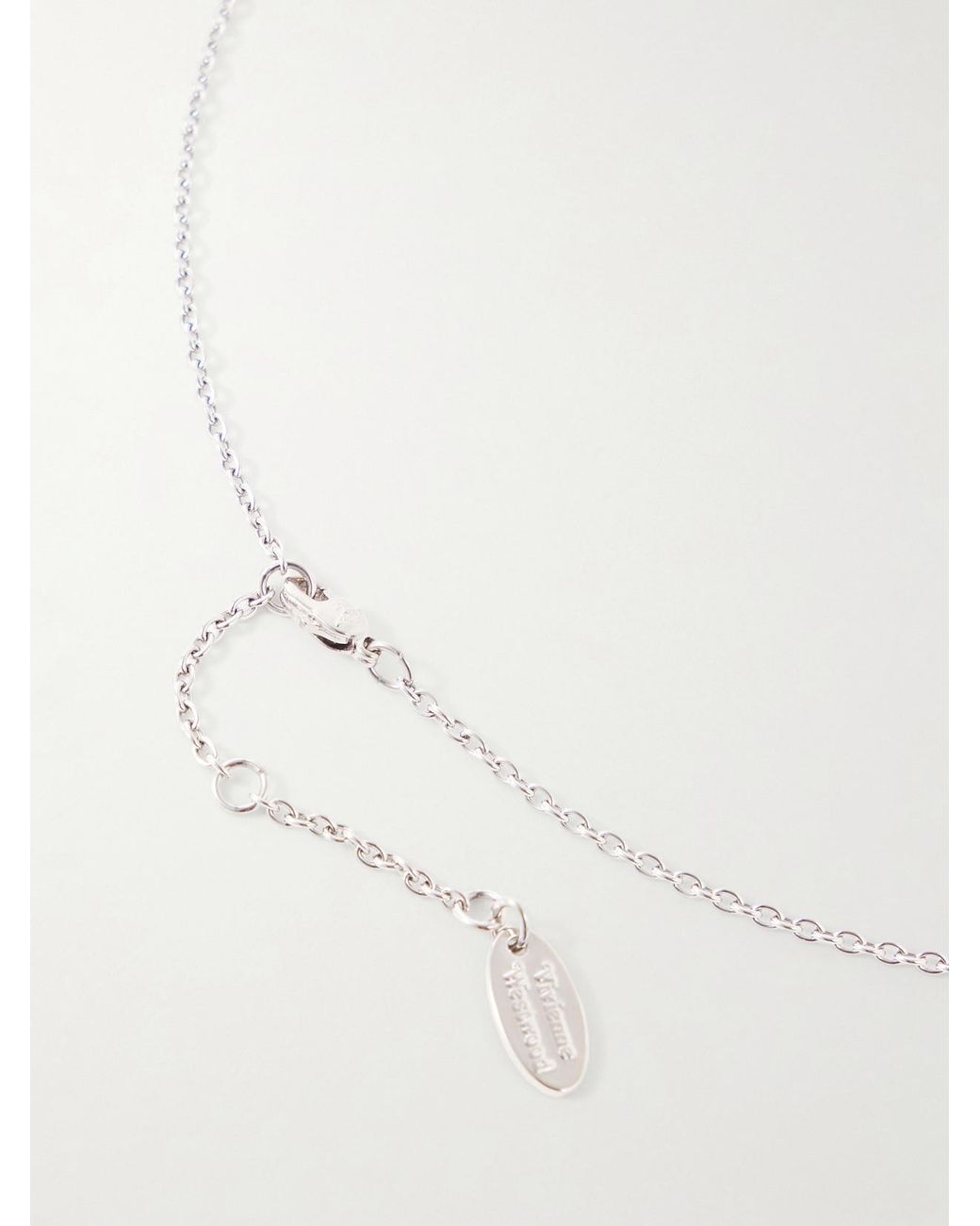 Vivienne Westwood White Aleksa Orb-Detailed Pearl-Effect-Tone Necklace