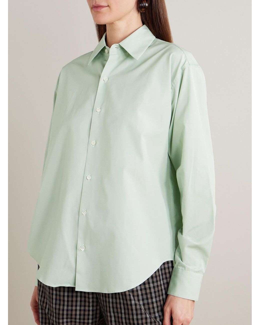 Comme Si Green Cotton-Poplin Shirt